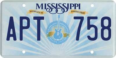MS license plate APT758