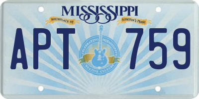 MS license plate APT759