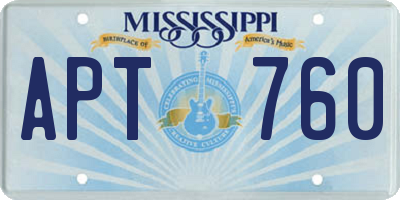 MS license plate APT760