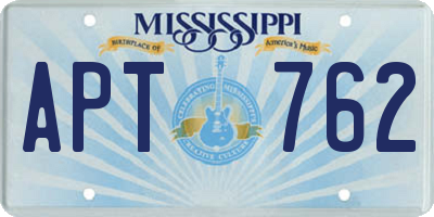 MS license plate APT762