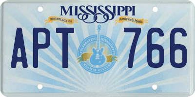 MS license plate APT766