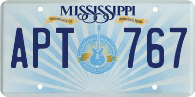 MS license plate APT767