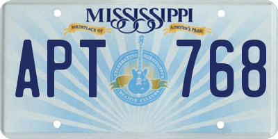 MS license plate APT768