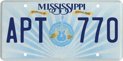 MS license plate APT770