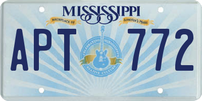 MS license plate APT772