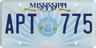MS license plate APT775