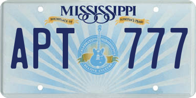 MS license plate APT777