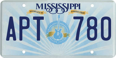 MS license plate APT780