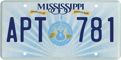 MS license plate APT781