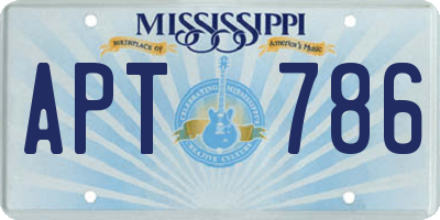 MS license plate APT786