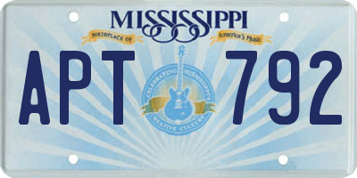 MS license plate APT792