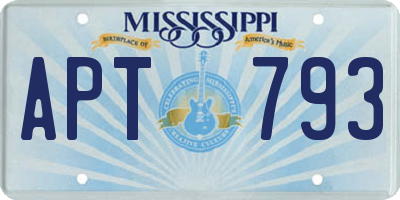 MS license plate APT793