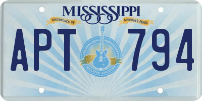 MS license plate APT794