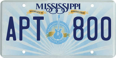 MS license plate APT800