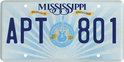 MS license plate APT801