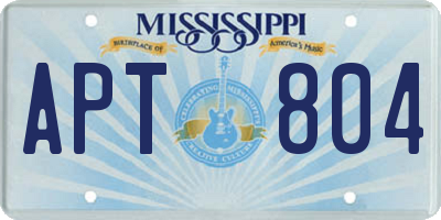 MS license plate APT804
