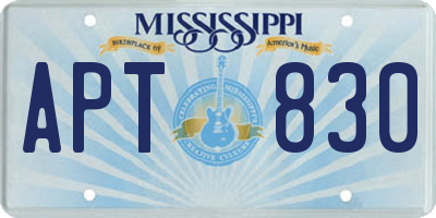 MS license plate APT830