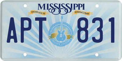 MS license plate APT831