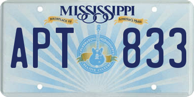 MS license plate APT833