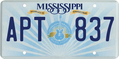 MS license plate APT837