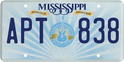 MS license plate APT838