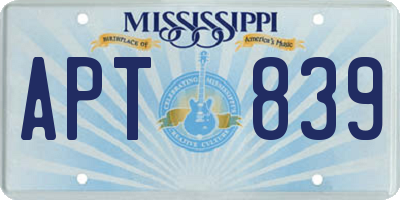 MS license plate APT839
