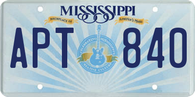 MS license plate APT840