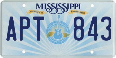 MS license plate APT843