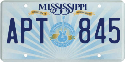 MS license plate APT845