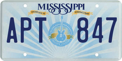 MS license plate APT847