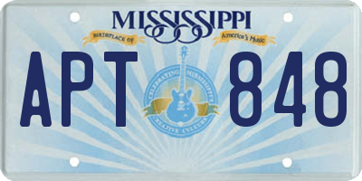 MS license plate APT848