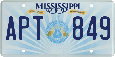 MS license plate APT849