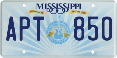 MS license plate APT850