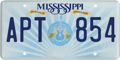 MS license plate APT854