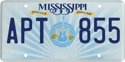 MS license plate APT855
