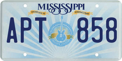 MS license plate APT858
