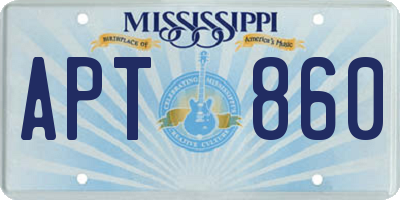 MS license plate APT860
