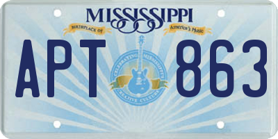MS license plate APT863