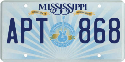 MS license plate APT868