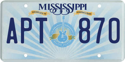 MS license plate APT870