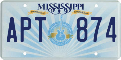 MS license plate APT874