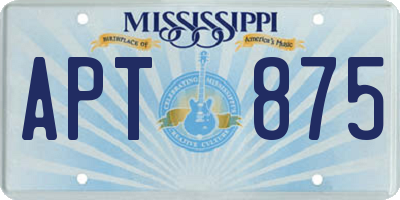 MS license plate APT875