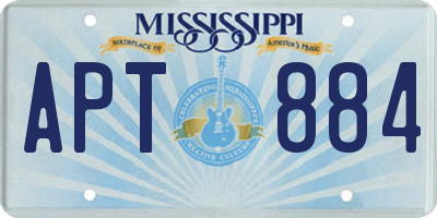 MS license plate APT884