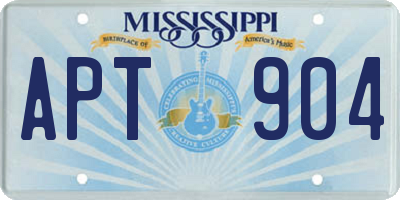 MS license plate APT904
