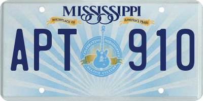 MS license plate APT910
