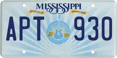 MS license plate APT930