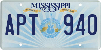 MS license plate APT940