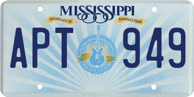 MS license plate APT949
