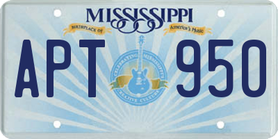 MS license plate APT950