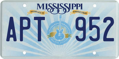 MS license plate APT952